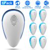 6 Pack Ultrasonic Pest Repeller Indoor Plug In Bug Repellent Mosquito Spider Ant Roaches Mice Control for Bedroom Garage Warehouse Office