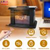 Electric Fireplace Heater 800W Artificial Flame Stove Heater with Accurate Digital Thermostat Timer Setting Remote Control Overheating Protection For