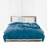 SOGA Lake Blue Throw Blanket Warm Cozy Double Sided Thick Flannel Coverlet Fleece Bed Sofa Comforter