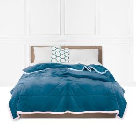 SOGA Lake Blue Throw Blanket Warm Cozy Double Sided Thick Flannel Coverlet Fleece Bed Sofa Comforter