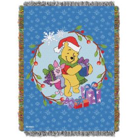 Winnie the Pooh Homemade Holiday Licensed Holiday 48"x 60" Woven Tapestry Throw by The Northwest Company