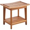 VEVOR Poly Lumber Shower Bench 21 x 14 x 18.5 in Shower Stool Chair for Bathroom