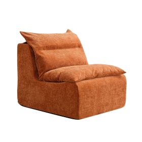 Accent Armless Chair Lazy Floor Seating, Fireside Chair Sofa Lounger Leisure Accent Single Couch with Backrest for Living Room, Bedroom, Office