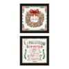 Trendy Decor 4U 2- Piece Vignette Gingerbread Wreath Black Framed Wall Art for Living Room, Bedroom Wall Art Print for Home Decor by Nicole DeCamp