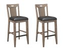 Wallace & Bay Benti Brown Slat Back Bar Stools, Set of 2