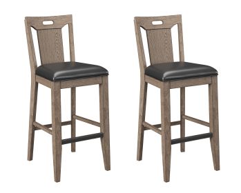 Wallace & Bay Benti Brown Slat Back Bar Stools, Set of 2