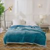 SOGA Lake Blue Throw Blanket Warm Cozy Double Sided Thick Flannel Coverlet Fleece Bed Sofa Comforter