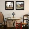 Trendy Decor 4U 2- Piece Vignette The Old Mare, Heading' Home Black Framed Wall Art for Living Room