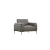 Wallace & Bay Onyx Gray Leather Chair