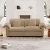 Velvet 2 Seater Deep Seat Sofa for Living Room, Two - Seat Loveseat Couch with Fluffy Armrest Pillows and Backrest