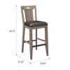 Wallace & Bay Benti Brown Slat Back Bar Stools, Set of 2