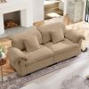 Velvet 2 Seater Deep Seat Sofa for Living Room, Two - Seat Loveseat Couch with Fluffy Armrest Pillows and Backrest