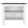 Nashville 2 Piece Kitchen Set, Kitchen Island + Pantry Cabinet , White/Onyx