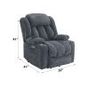 Omarion Blue Chenille Power Motion Recliner with Lift, Heating & Massage Function