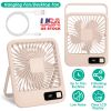 Mini Desktop Cooling Fan Rechargeable Battery Powered Personal Fan Speed Adjustment Strong Airflow Quiet Travel Fan with LCD Display for Home Office T