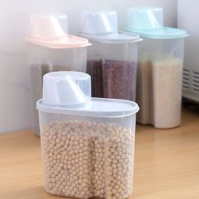 1pc 1.9L Kitchen Cereals Jar; Kitchen Storage Box; Airtight Food Storage Containers; Kitchen Supplies (Color: PINK)